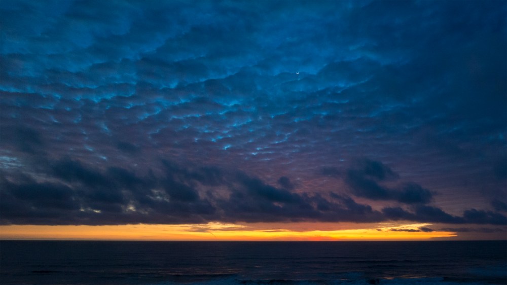 030414 sunset 5, and a new moon