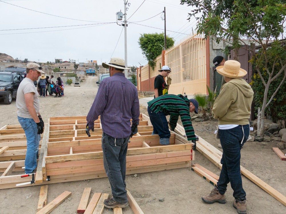 Building the sloping side walls 