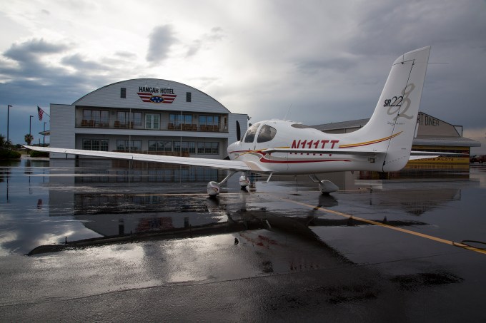 Hangar hotel stormy ramp