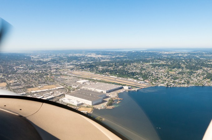 A land plane perspective of Renton Field.