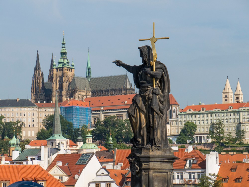 Religious admonition?  St. Vitus cathedral and the castle from Prague's Charles Bridge