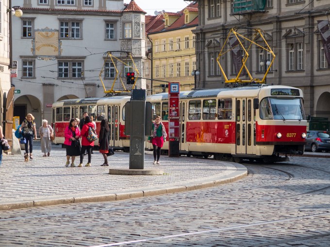 The ubiquitous Prague trolley—at once transportation and cultural icon
