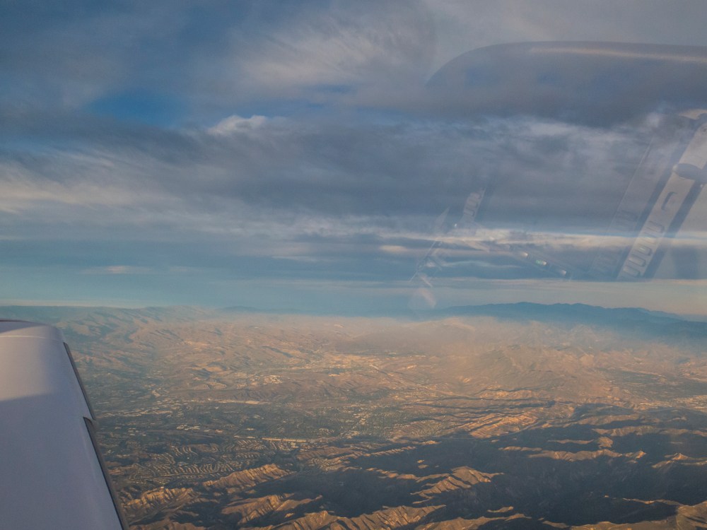 Near the Simi Valley. Nice avionics reflections.