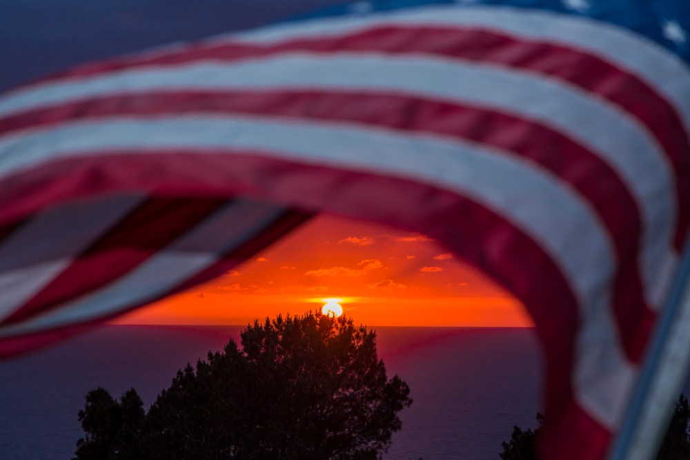 A proudly patriotic sunset