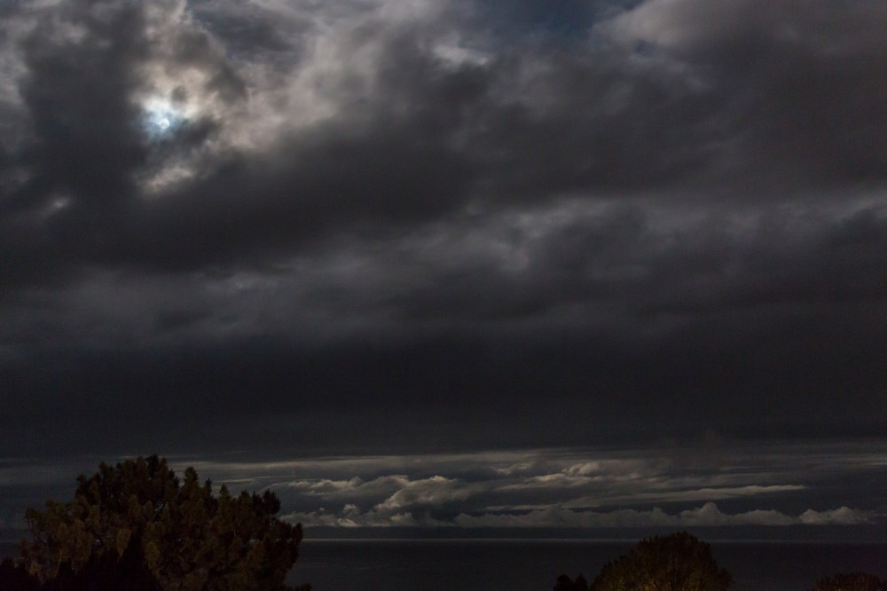 Light, swathed in clouds